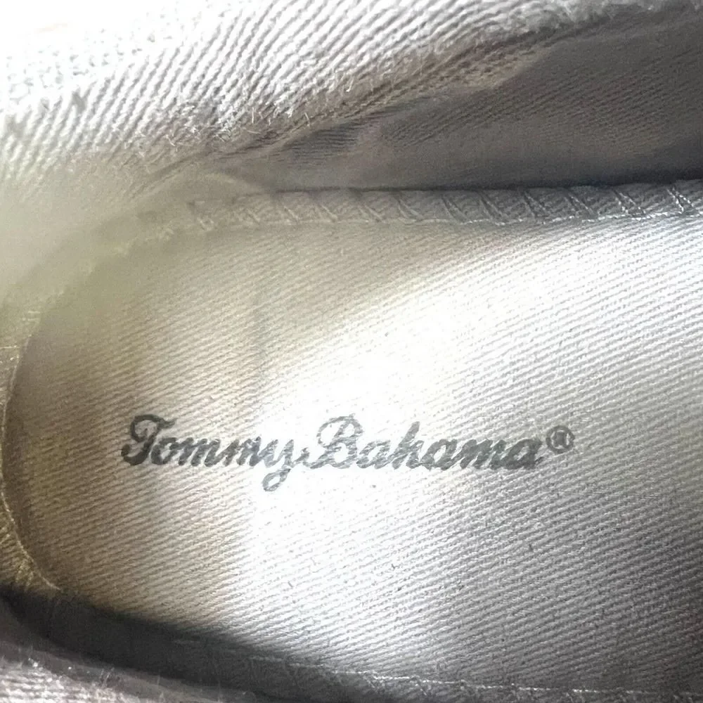 Tommy Bahama Womens Sz 10 Gray Canvas Slip On Low Top Casual Comfort Skate Shoes